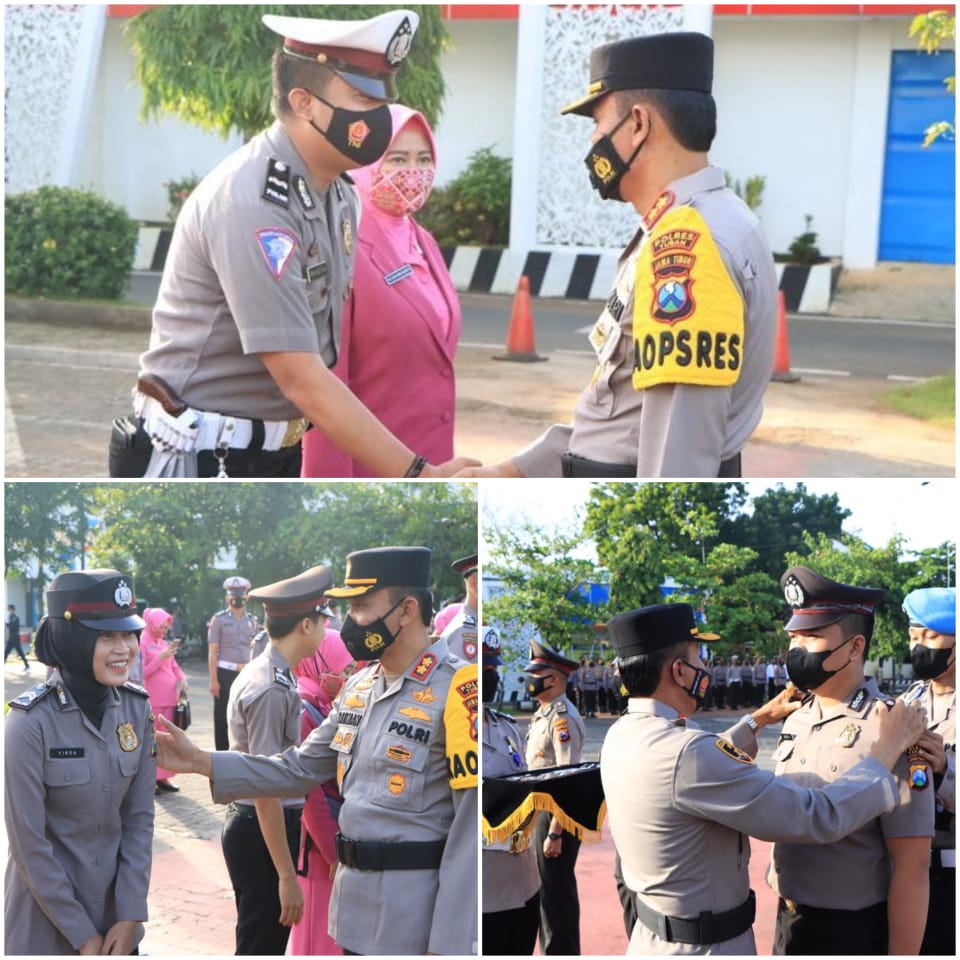 Kapolres Tuban Pimpin Upacara Kenaikan Pangkat 56 Bintara Polres Tuban